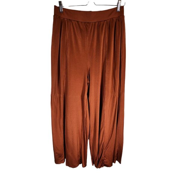Maeve Anthropologie Silky Rayon Wide Leg Pants, Burnt Orange Copper, Size Medium - Picture 1 of 7